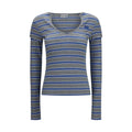 Ganni Gray Cotton Long Sleeve T-Shirt