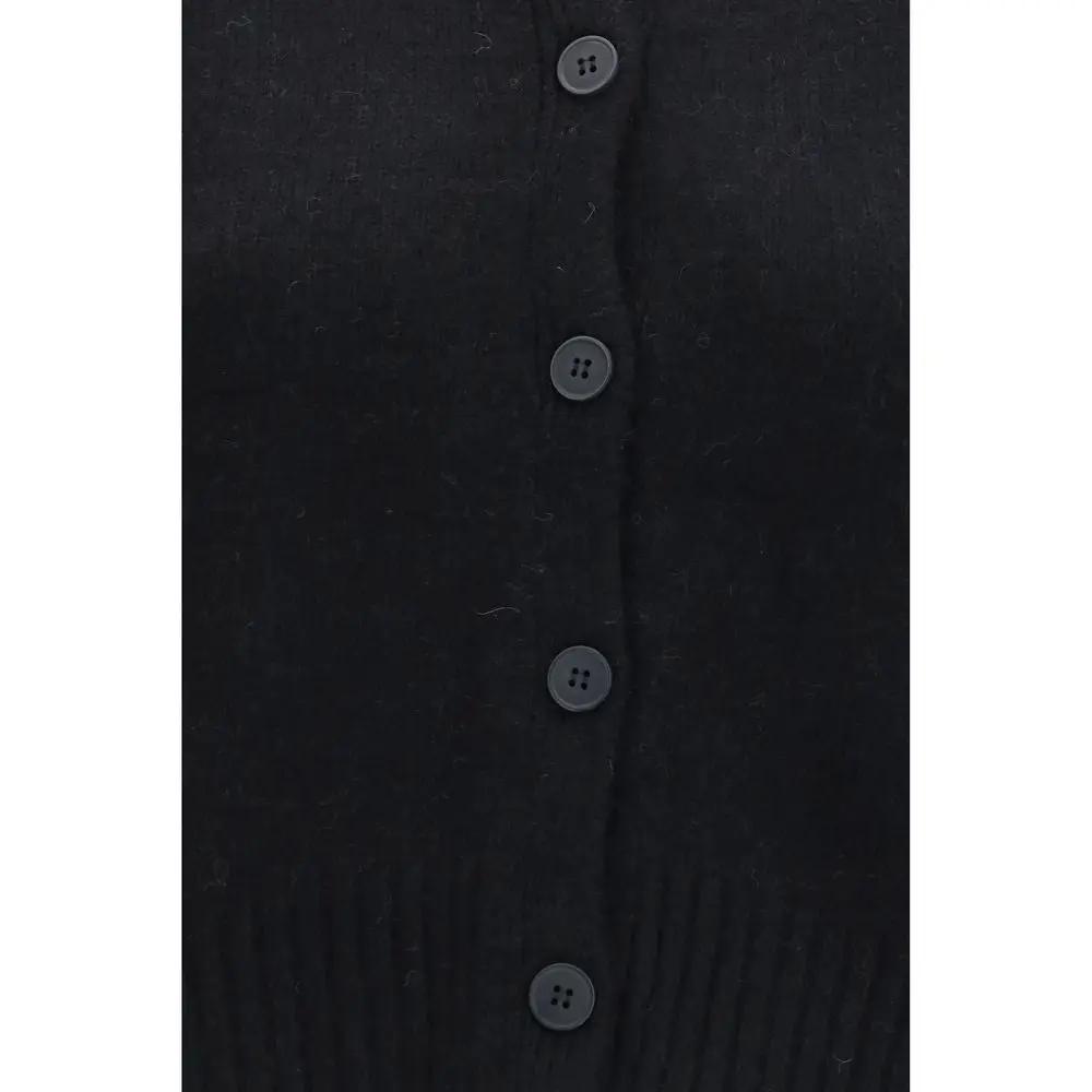 Loulou De Saison Loulou De Saison Black Wool Oves Aries Cardigan