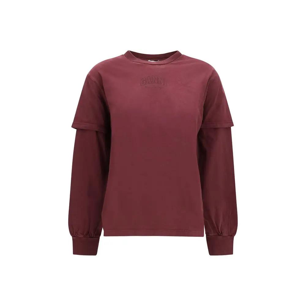 Ganni Ganni Bordeaux Cotton Sweatshirt
