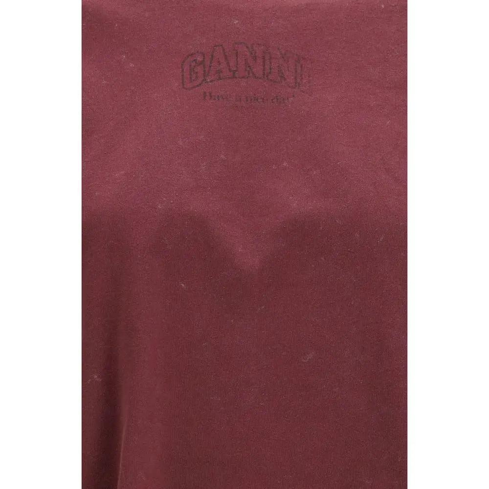 Ganni Bordeaux Cotton Sweatshirt