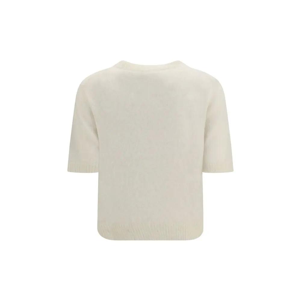 Ganni Beige Alpaca Vicugna Pacos T-Shirt