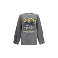 Ganni Gray Alpaca Vicugna Pacos Sweatshirt
