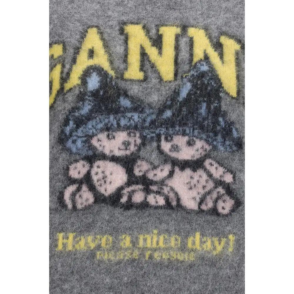 Ganni Gray Alpaca Vicugna Pacos Sweatshirt