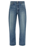 SSSTEIN Blue Cotton Tapered Jeans