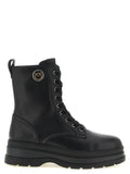 PINKO Black Cowhide Lace-Up Boots