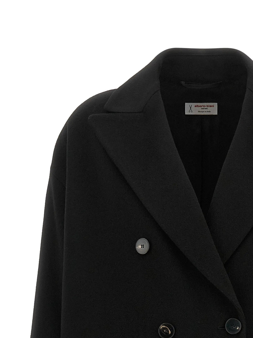 Alberto Biani Black Wool Coat