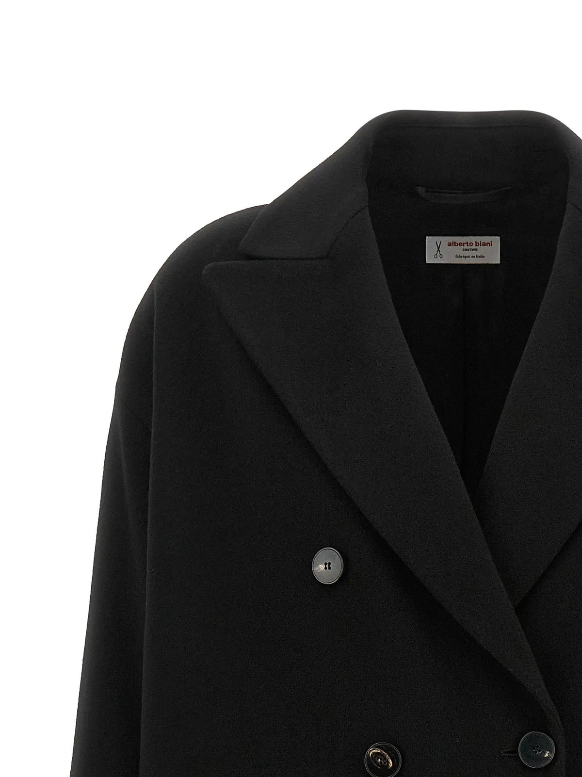 Alberto Biani Black Wool Coat