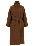 Alberto Biani Brown Wool Coat