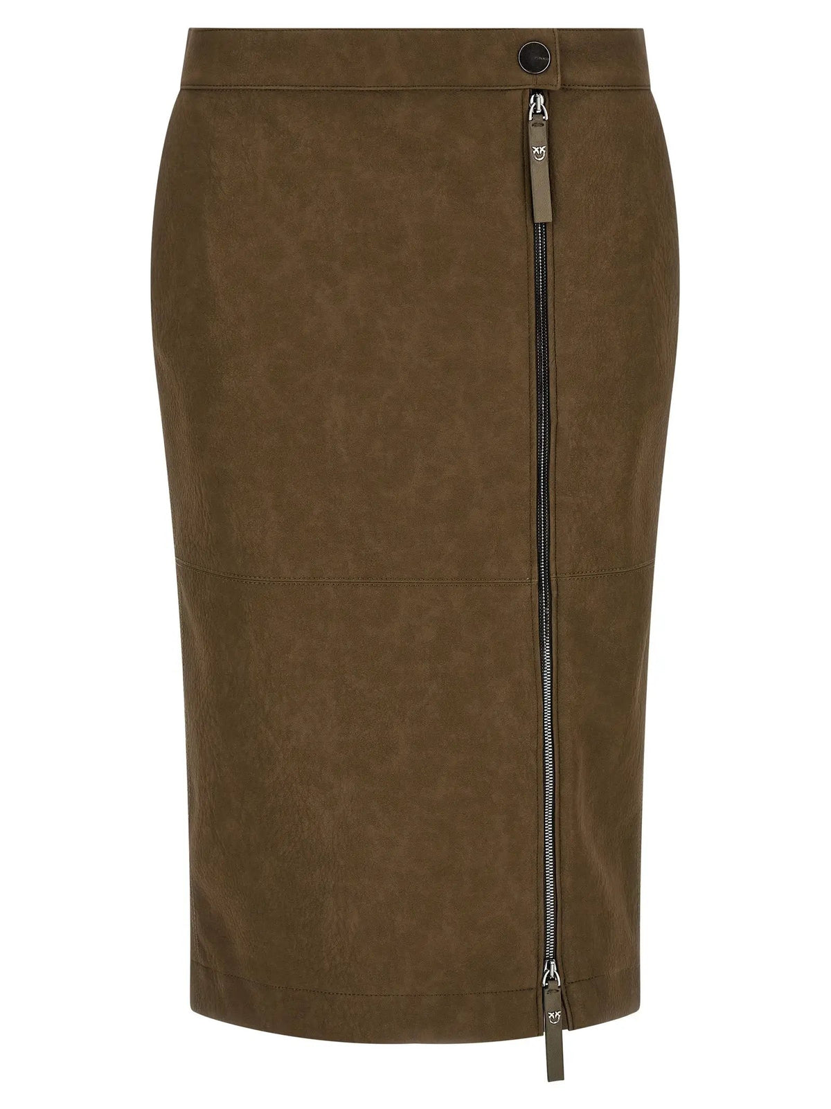 Jupe midi rose en viscose marron