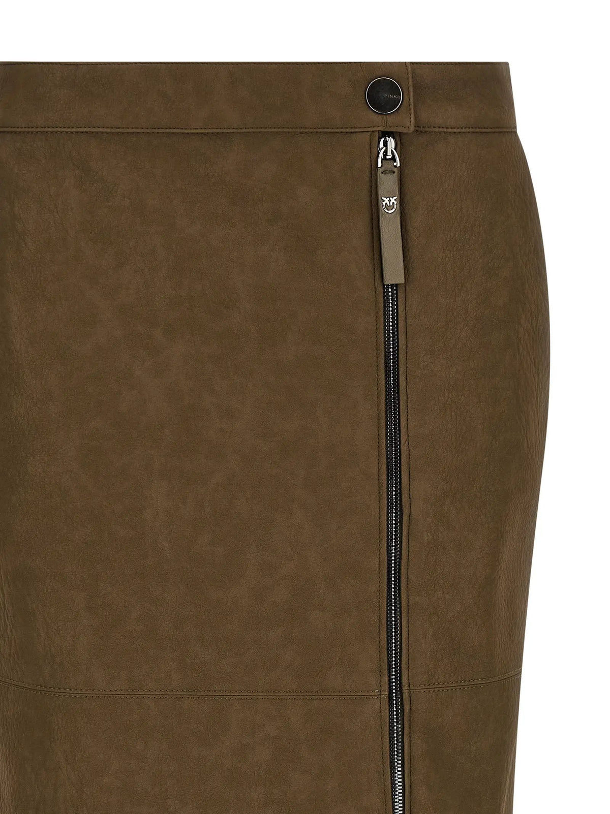 Jupe midi rose en viscose marron