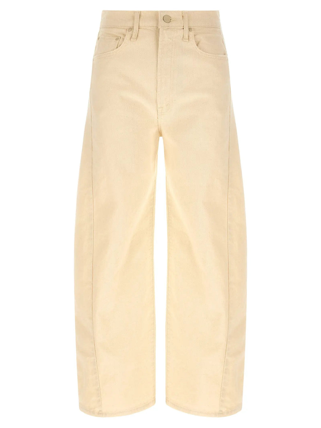 Mother Denim Beige Cotton High-Waisted Jean