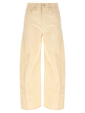 Mother Denim Beige Cotton High-Waisted Jean