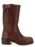 Dries Van Noten Brown Bovine Leather Ankle Boots