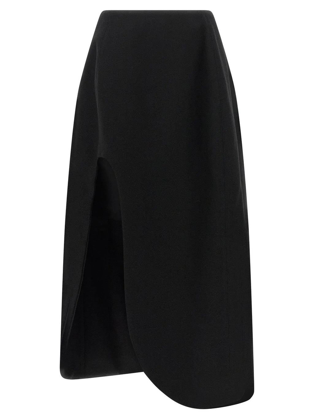 Jupe midi Jil Sander noire en laine vierge
