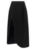 Jupe midi Jil Sander noire en laine vierge