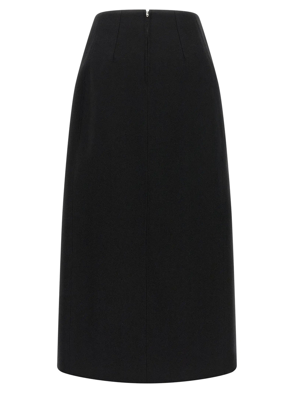 Jupe midi Jil Sander noire en laine vierge