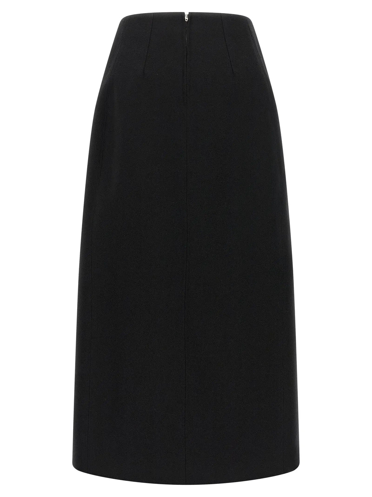 Jupe midi Jil Sander noire en laine vierge