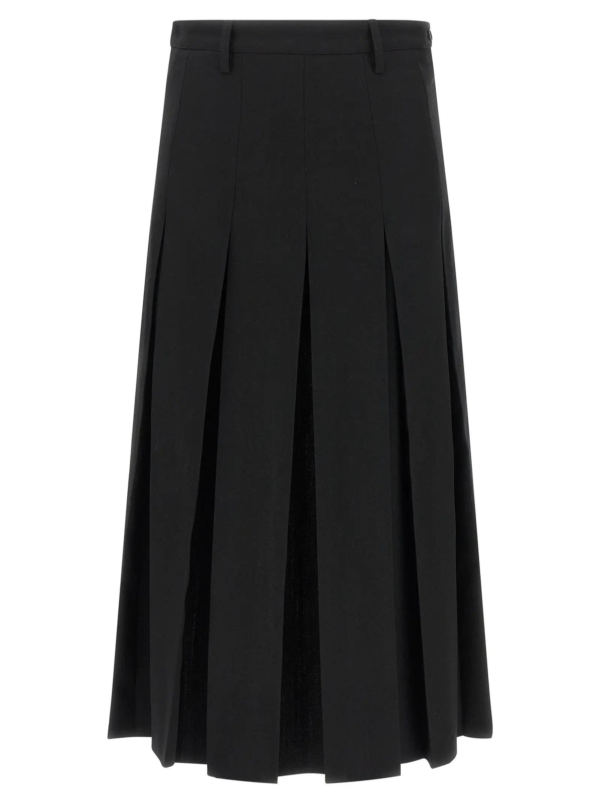 Jupe mi-longue MM6 Maison Margiela en polyester noir