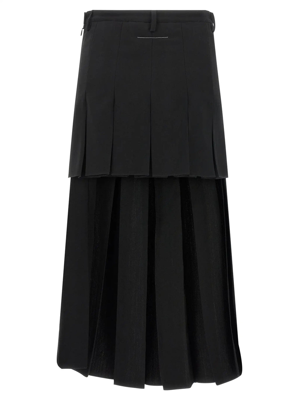 Jupe mi-longue MM6 Maison Margiela en polyester noir