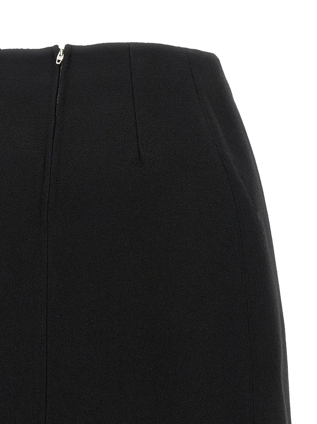 Jupe midi Jil Sander noire en laine vierge