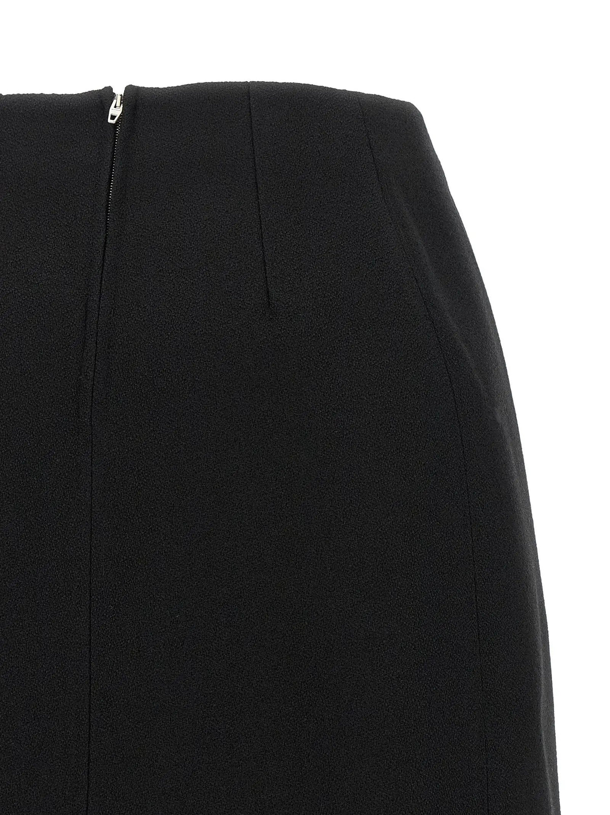 Jupe midi Jil Sander noire en laine vierge