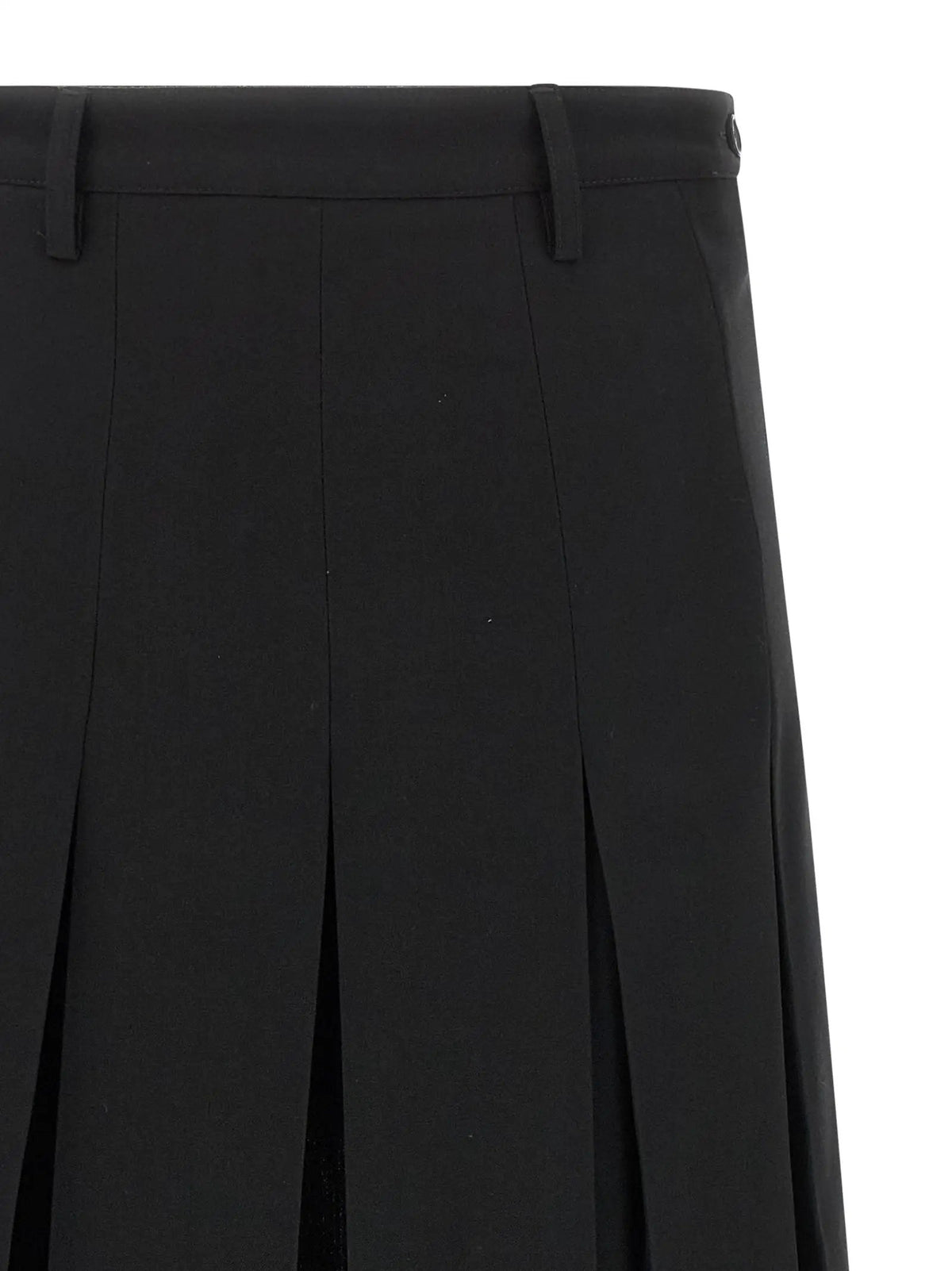 Jupe mi-longue MM6 Maison Margiela en polyester noir