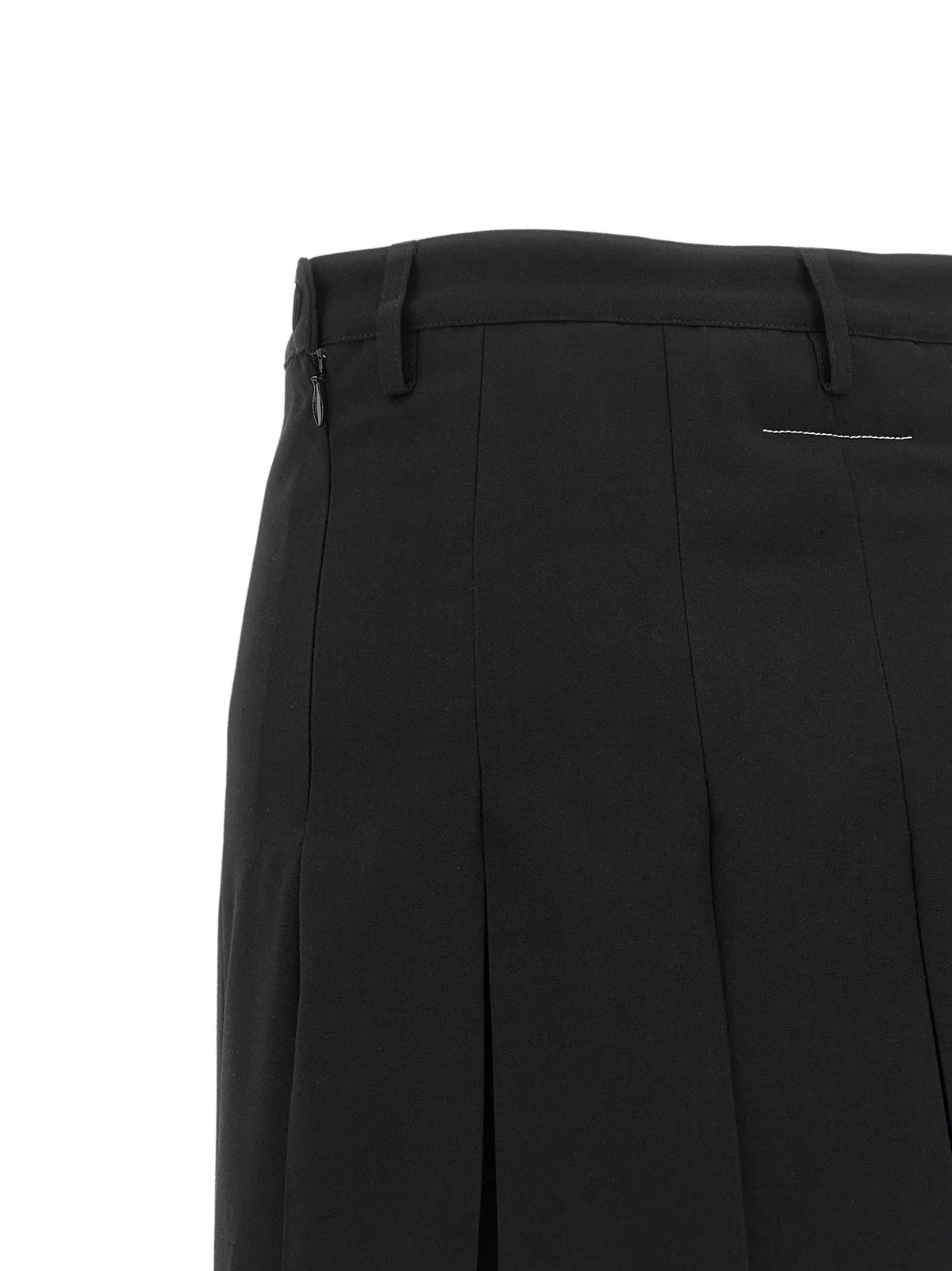 Jupe mi-longue MM6 Maison Margiela en polyester noir