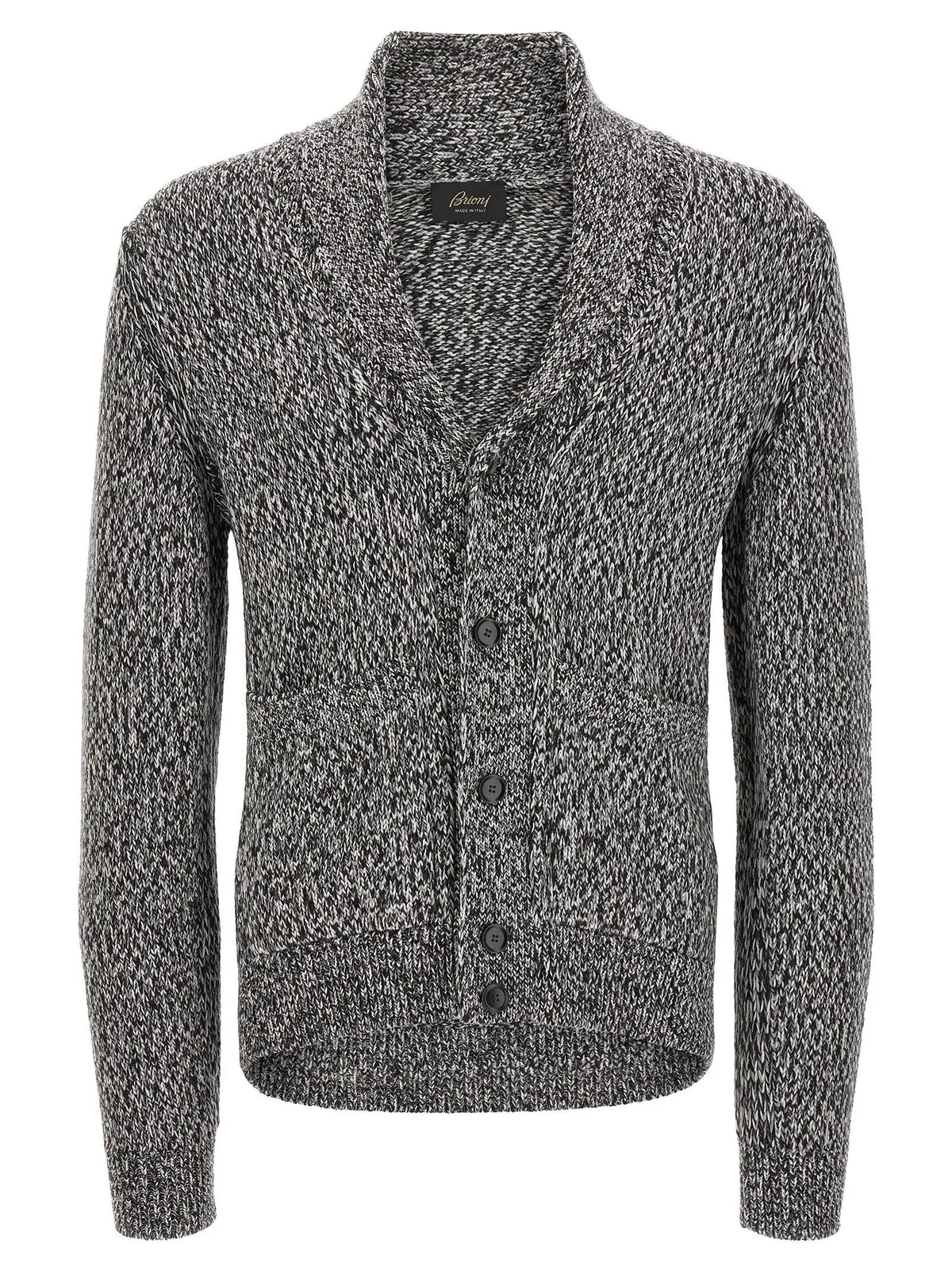 Brioni Bicolor Wool Cardigan