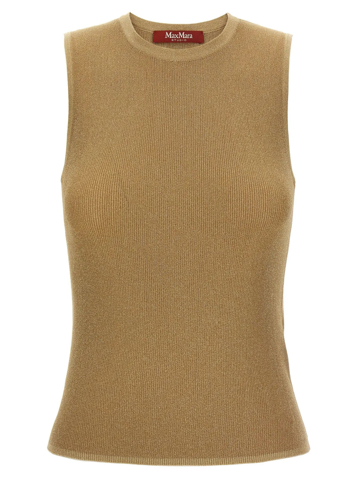 Max Mara Gold Polyamide Sleeveles T-Shirt