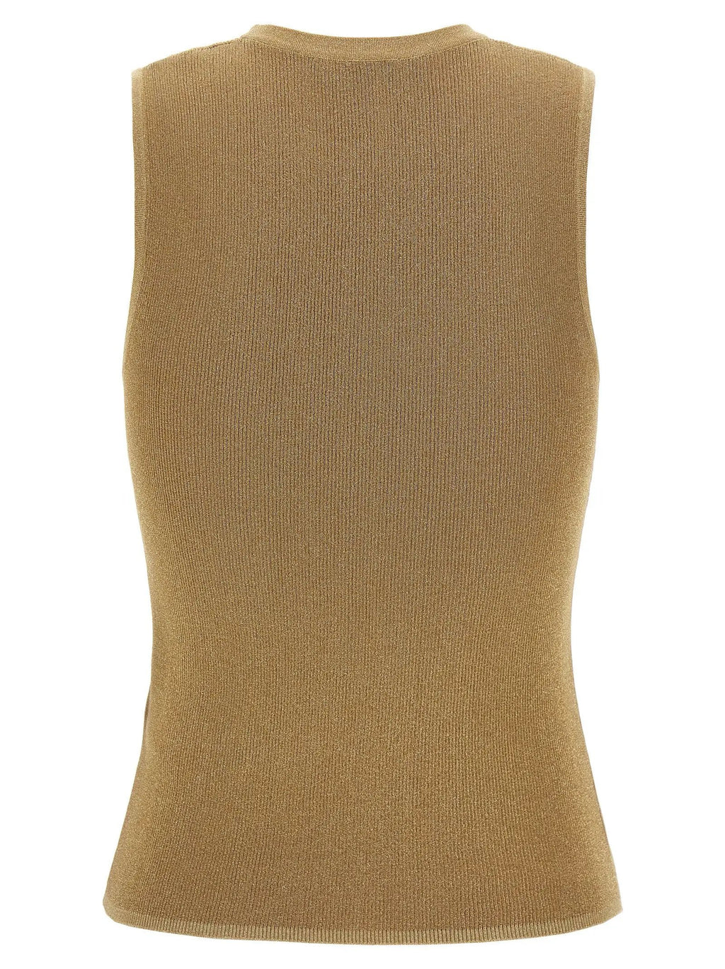 Max Mara Gold Polyamide Sleeveles T-Shirt