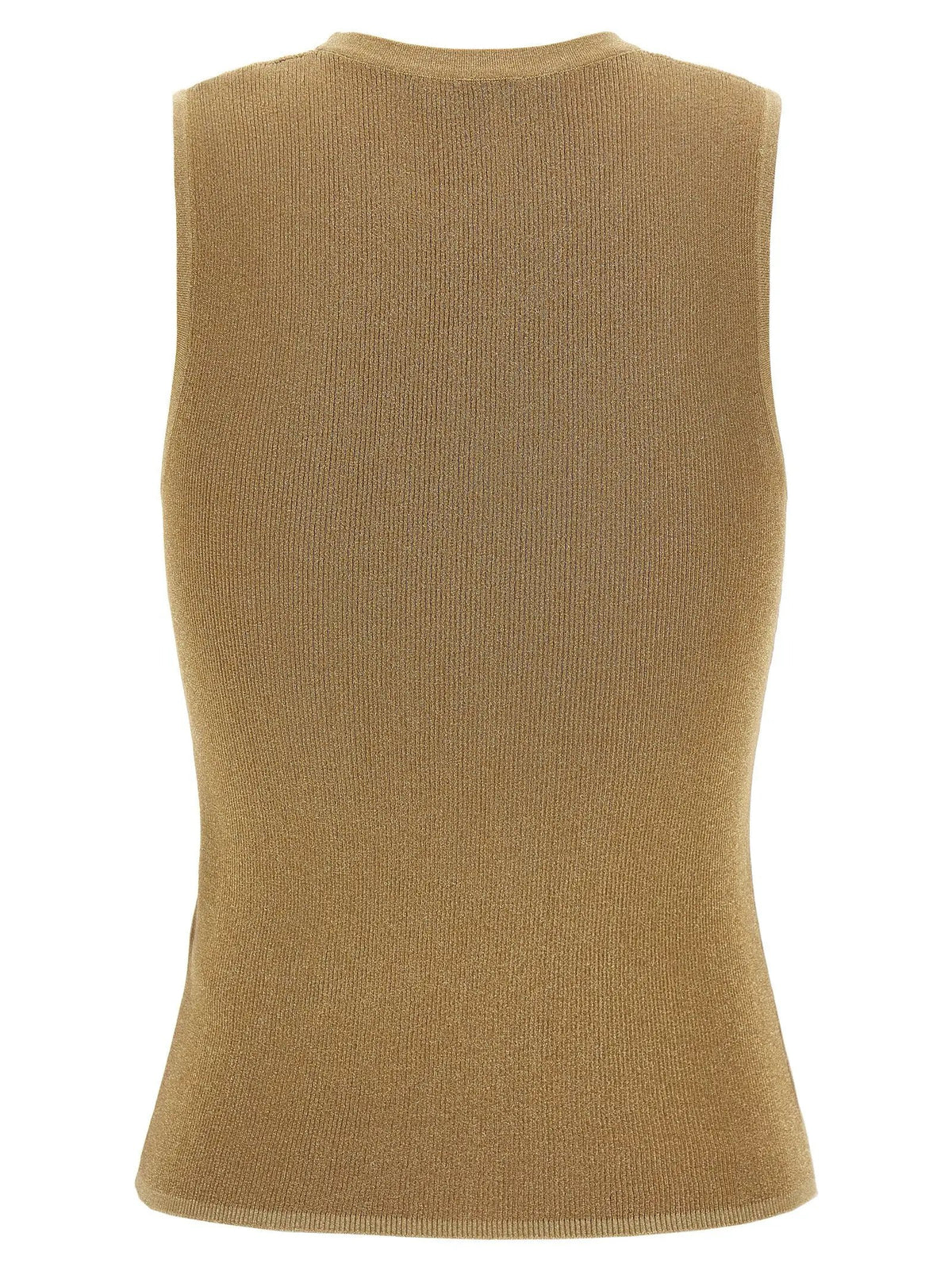 Max Mara Gold Polyamide Sleeveles T-Shirt