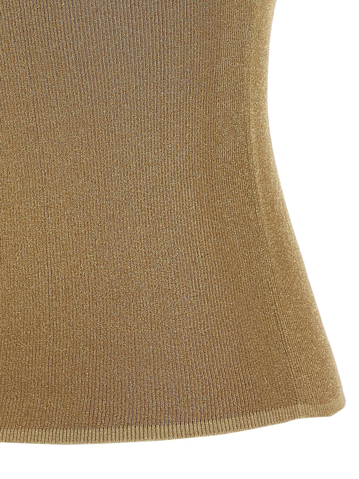 Max Mara Gold Polyamide Sleeveles T-Shirt