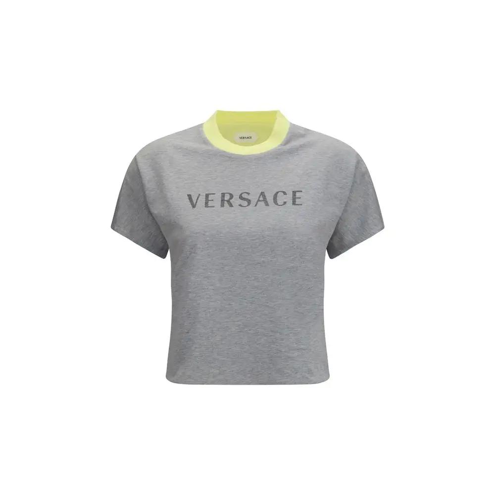 Versace Gray Cotton T-Shirt