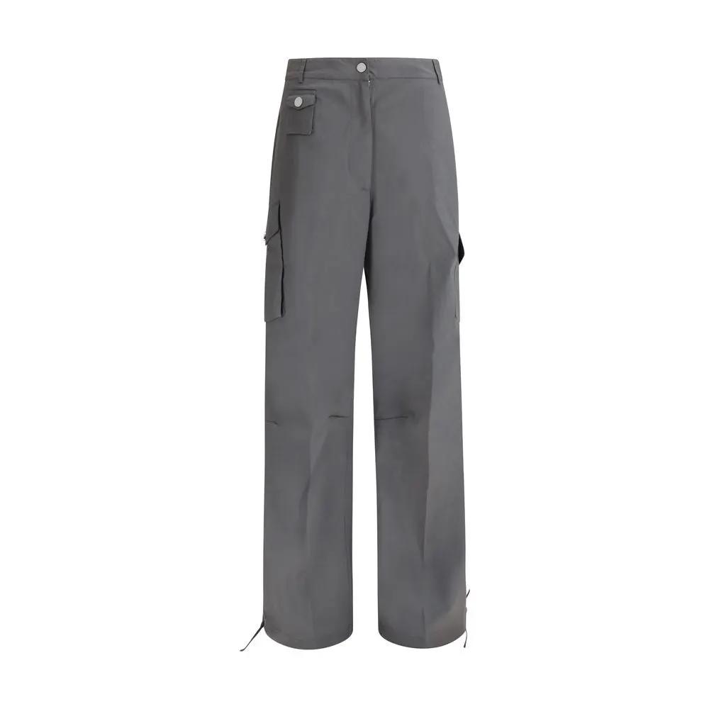 Ganni Gray Cotton Cargo Pants