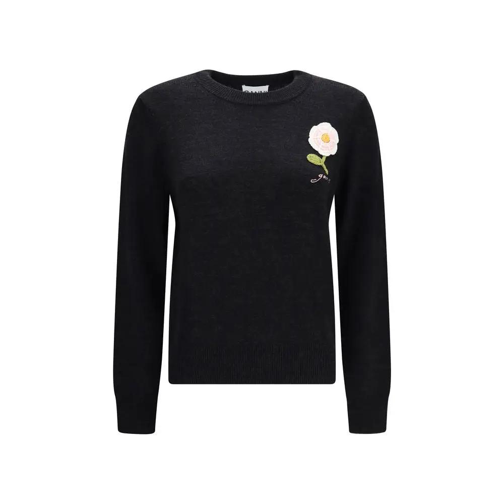 Ganni Black Wool Oves Aries Sweatshirt