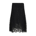 Jupe midi en soie noire Fendi