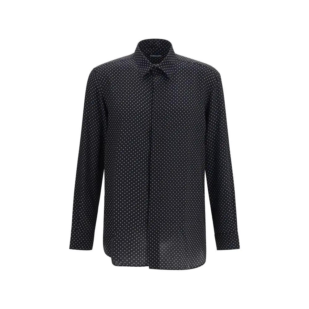 Tom Ford Black Silk Pattern Shirt
