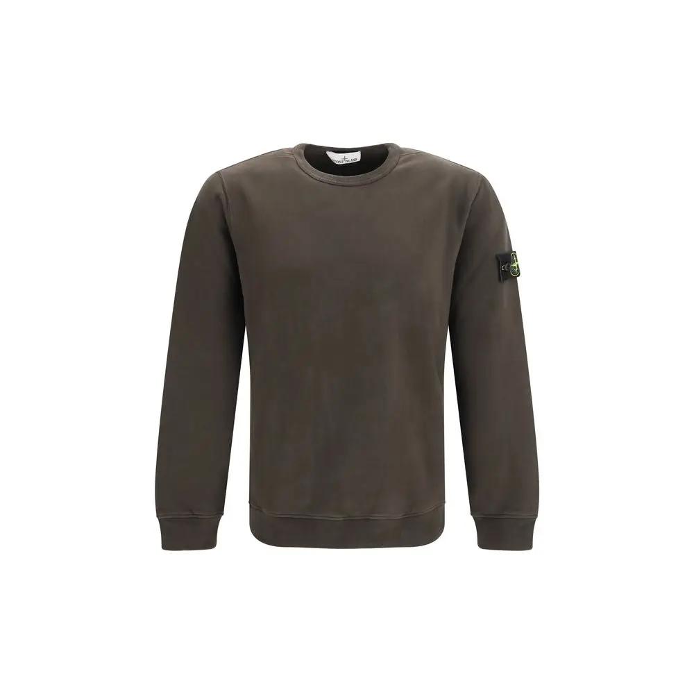 Stone Island Brown Cotton Sweatshirt