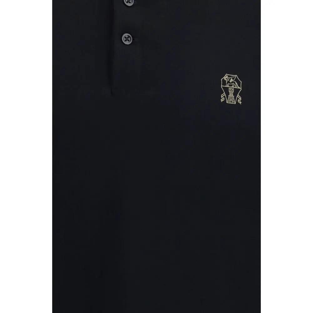 Brunello Cucinelli Brunello Cucinelli Black Cotton Polo Shirt