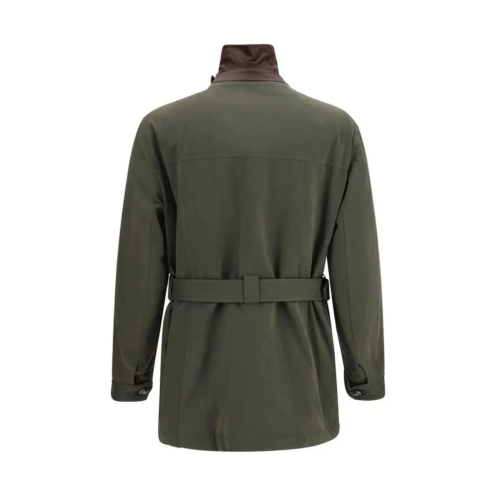 Brunello Cucinelli Bicolor Cotton Full-Length Jacket