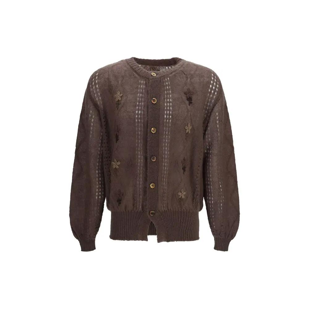 Cardigan en Mohair Marron Magliano