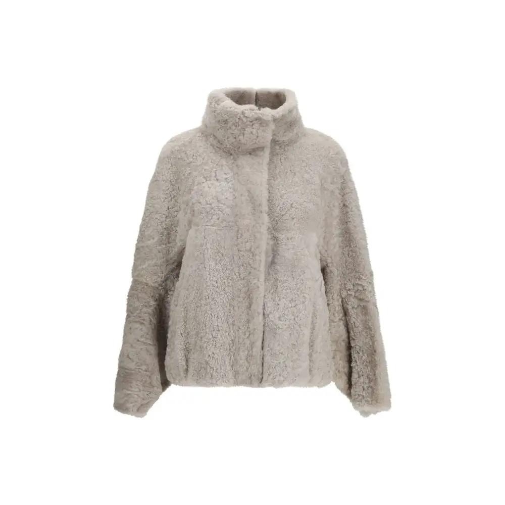 Brunello Cucinelli Brunello Cucinelli Gray Faux Fur Full-Length Jacket