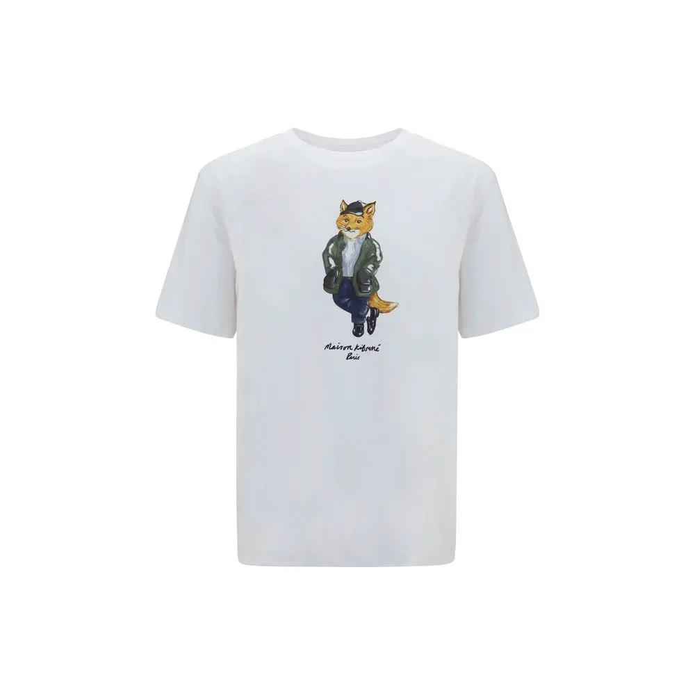 Maison Kitsuné Maison Kitsuné White Cotton T-Shirt