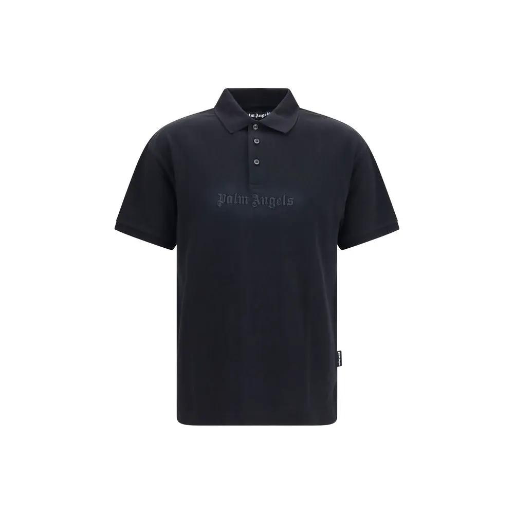 Palm Angels Palm Angels Black Cotton Polo Shirt