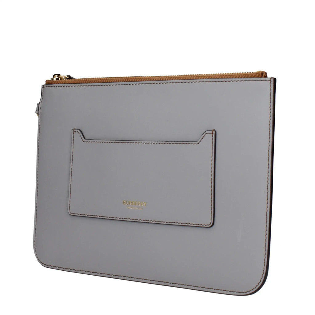Burberry Burberry Gray Leather Clutch Bag