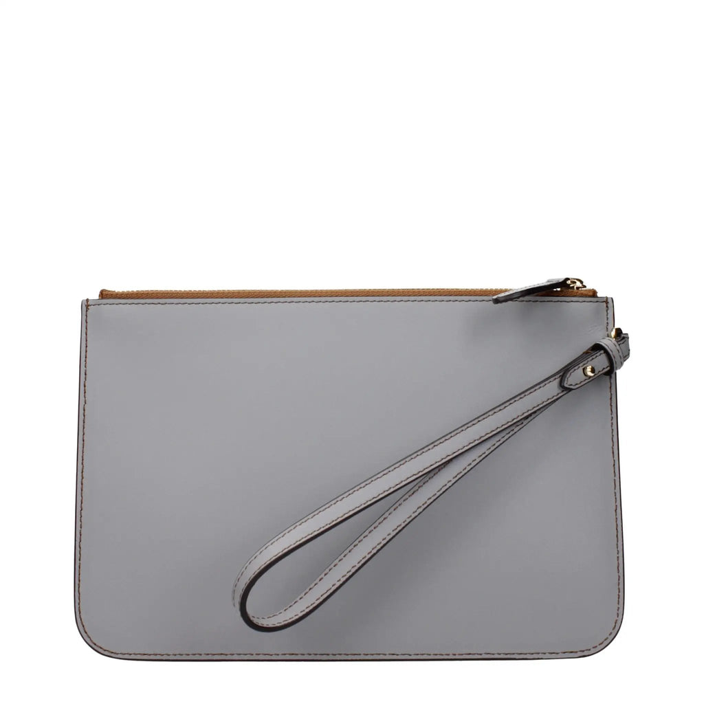 Burberry Burberry Gray Leather Clutch Bag