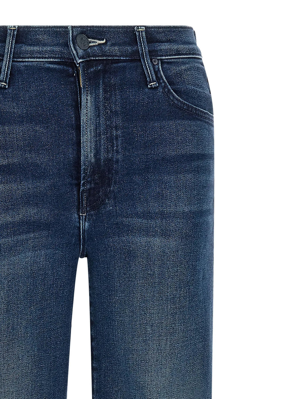 Mother Denim Mother Denim Blue Cotton Straight-Leg Jeans