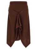 Lemaire Lemaire Brown Wool Midi Skirt