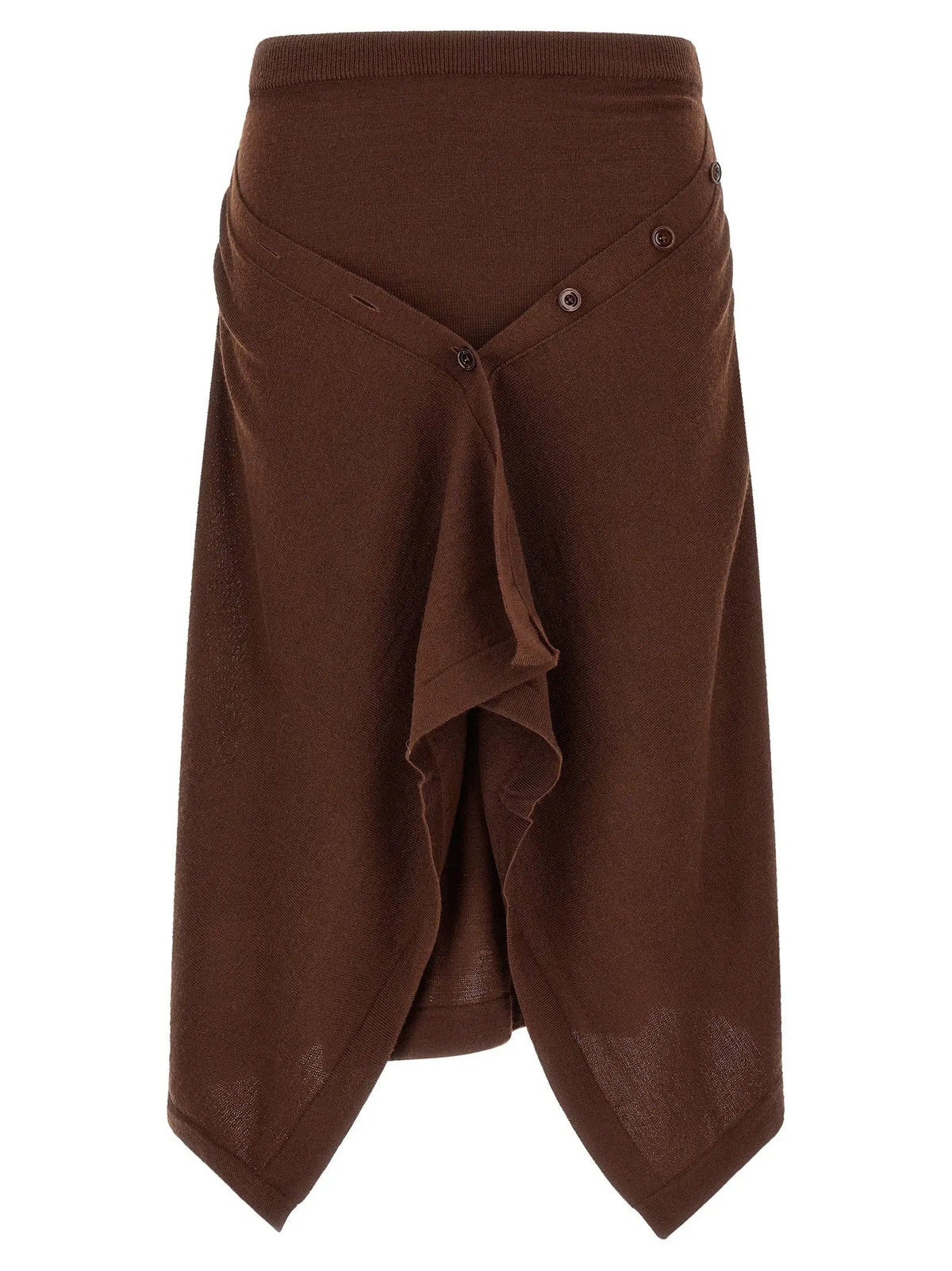 Lemaire Lemaire Brown Wool Midi Skirt