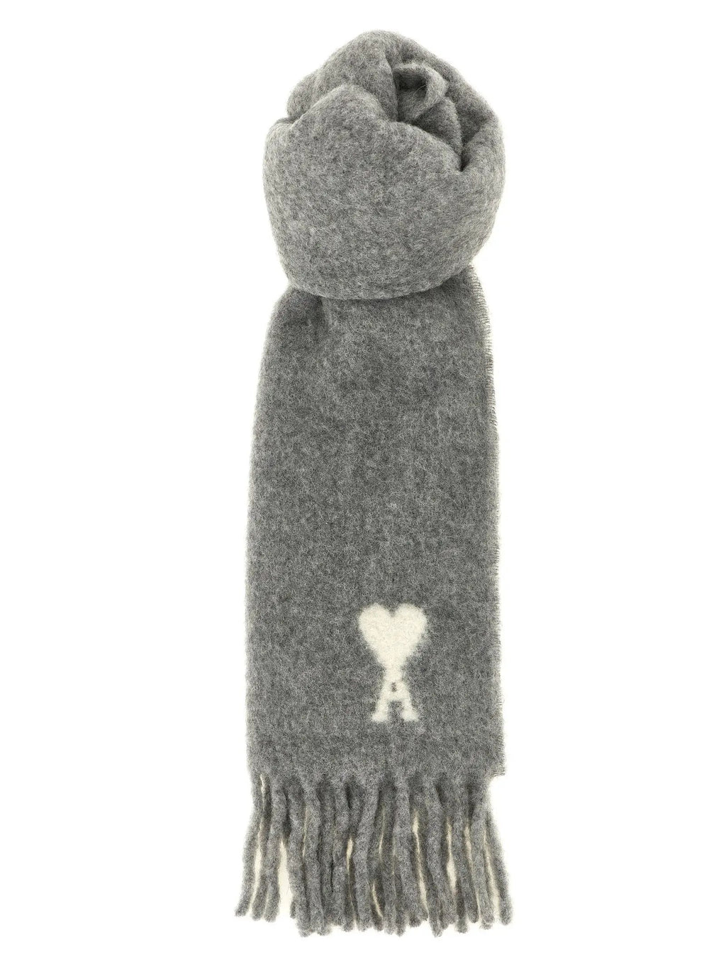 Ami Paris Ami Paris Gray Alpaca Leather Foulard